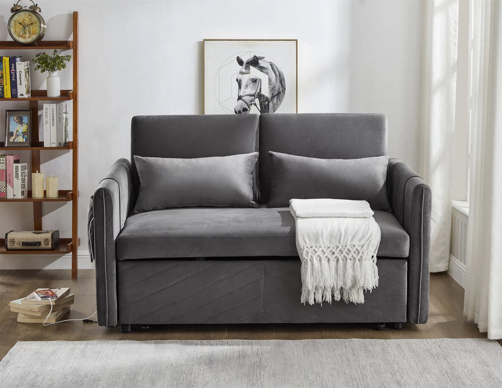 Gray Upholstered Sleeper Sofa K1113