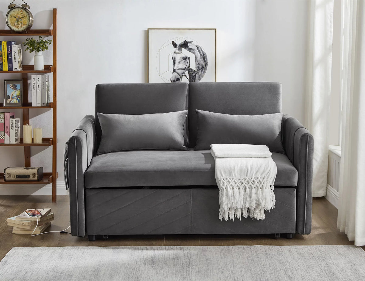 Gray Upholstered Sleeper Sofa K1113