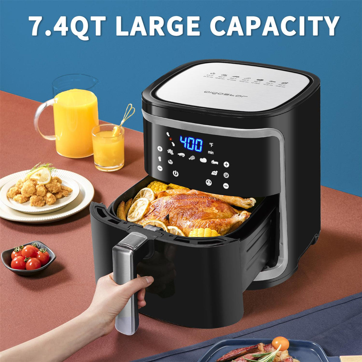 12-in-1 Smart WiFi Air Fryer 7.4 QT, Black C490869