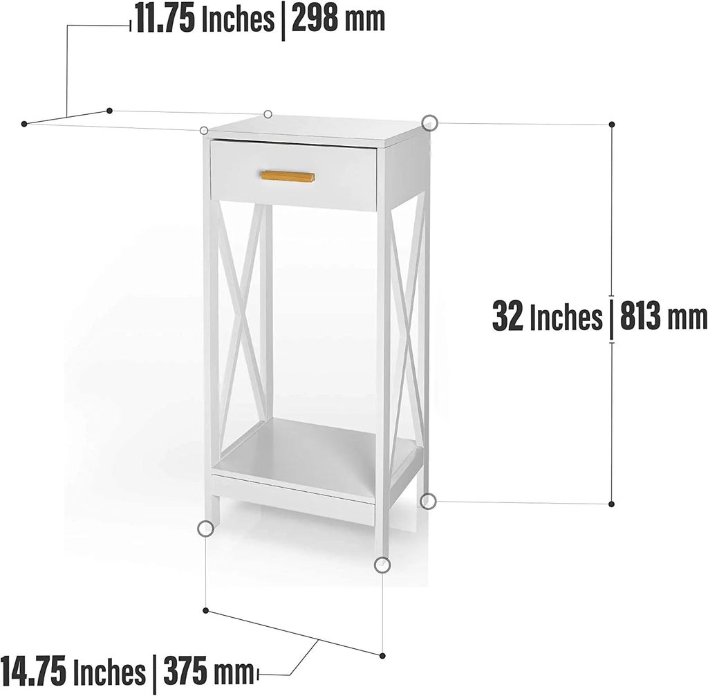 Modern Side Table and Nightstand with Single Drawer J980115