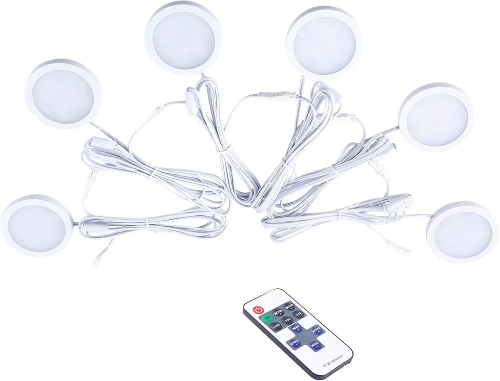 Under Counter LED Puck Lights with Remote, Warm & Daylight White X4117