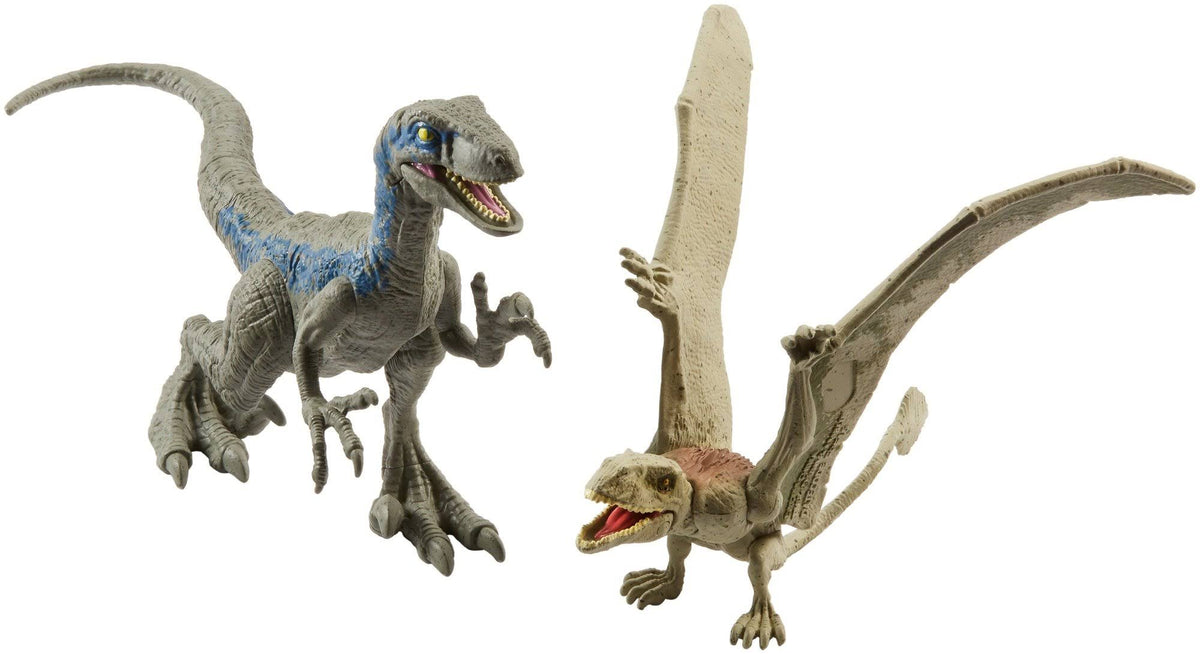 Dino Velociraptor Blue & Dimorphodon Figures 2 Pack N4319