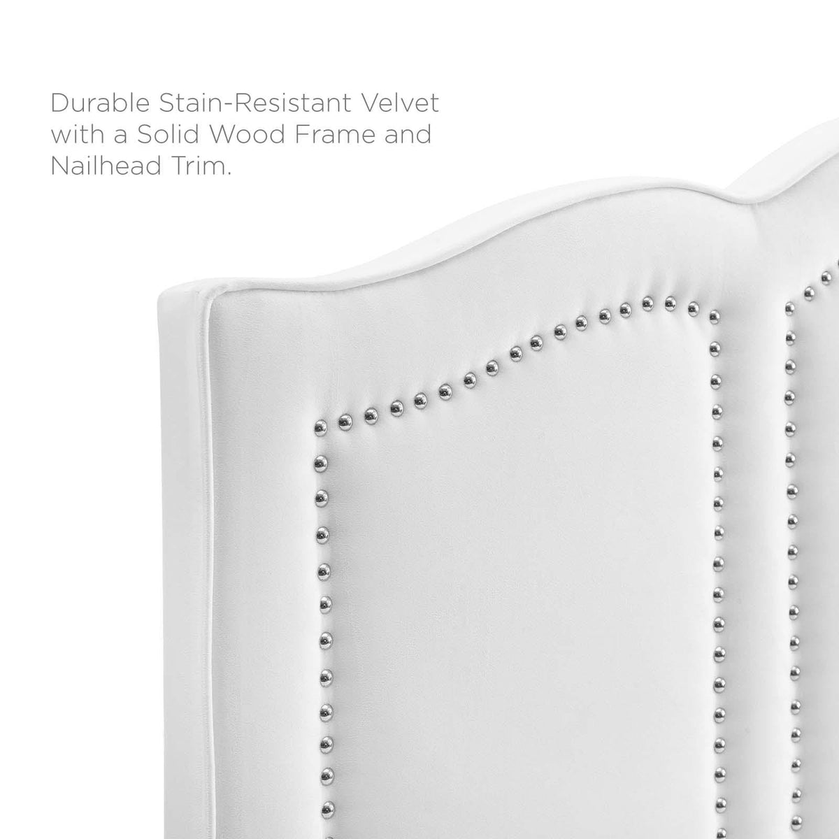 White Performance Velvet Headboard F2264