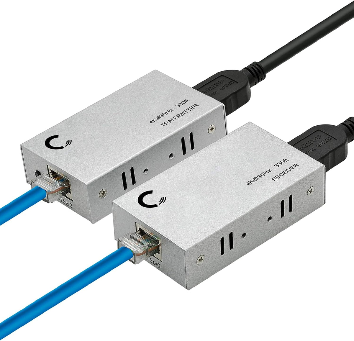 4K 330ft HDMI Extender Over Cat5e / Cat6 / Cat7 Ethernet Cable, Pack of 2 G29892