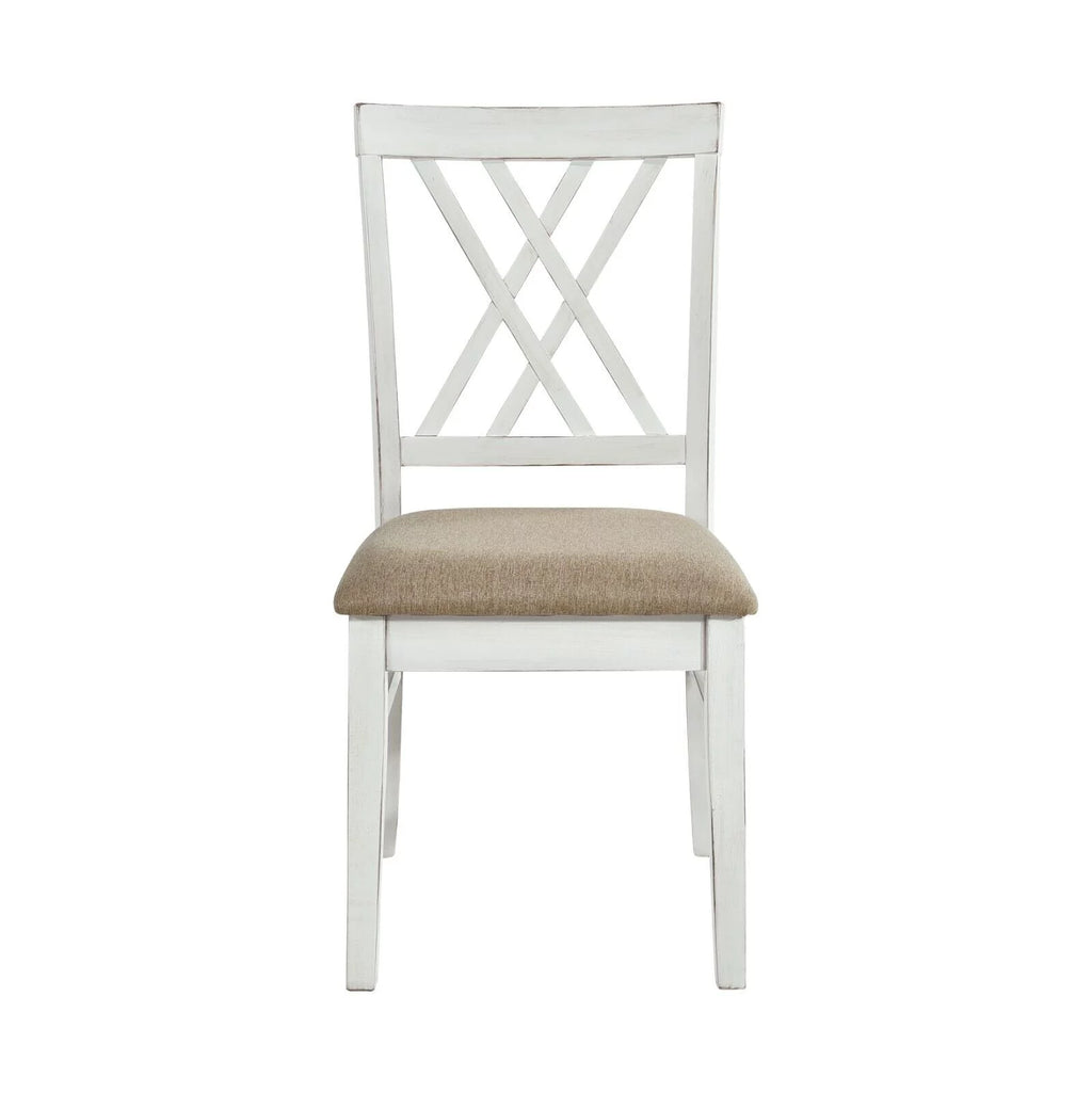 White and Oak 6pc Dining Set with Extension Leaf Bench and 4 Side Chairs C55979