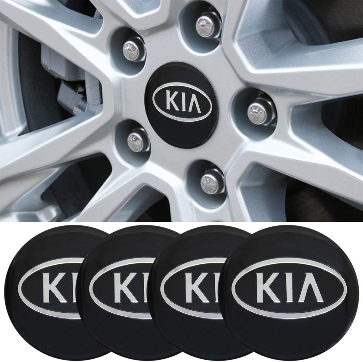 4 x 2.22inch ABS Wheel Center Cap Sticker I95457