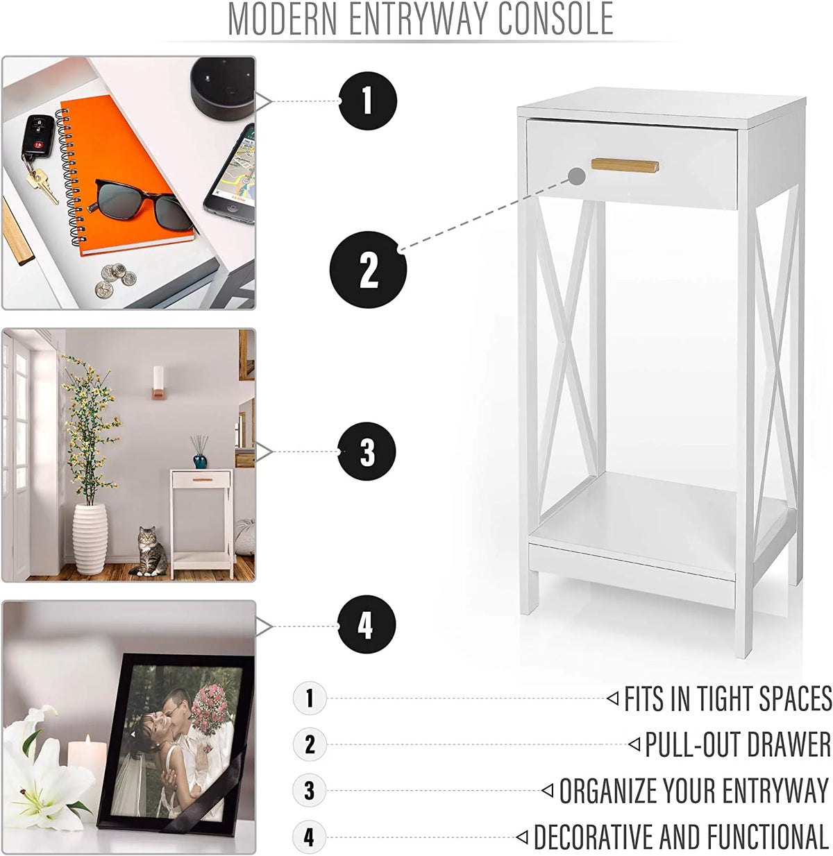 Modern Side Table and Nightstand with Single Drawer J980115