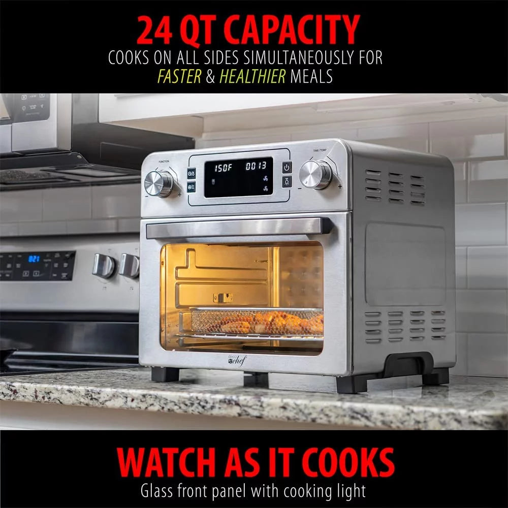 24QT Stainless Steel Countertop Toaster Air Fryer Oven E596455