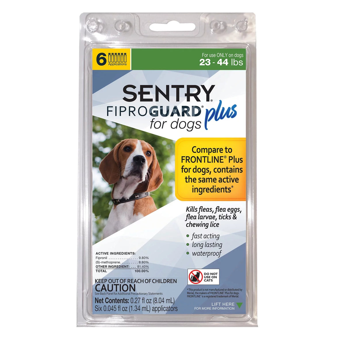 Flea and Tick Squeeze-on Drops for Dogs, 23-44 Pounds, 3 Application R60262