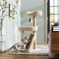 44-in Real Carpet Cat Tree with Replaceable Corrugate Scratcher H421
