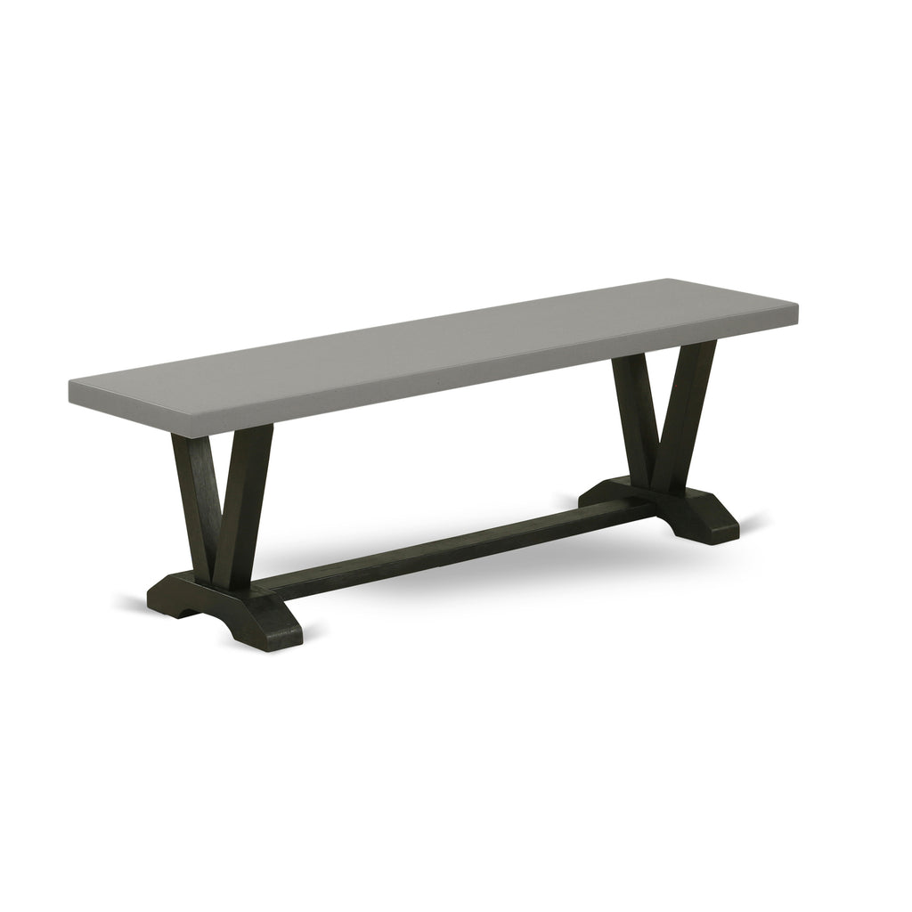 Black/Gray Wood Dining Bench S441