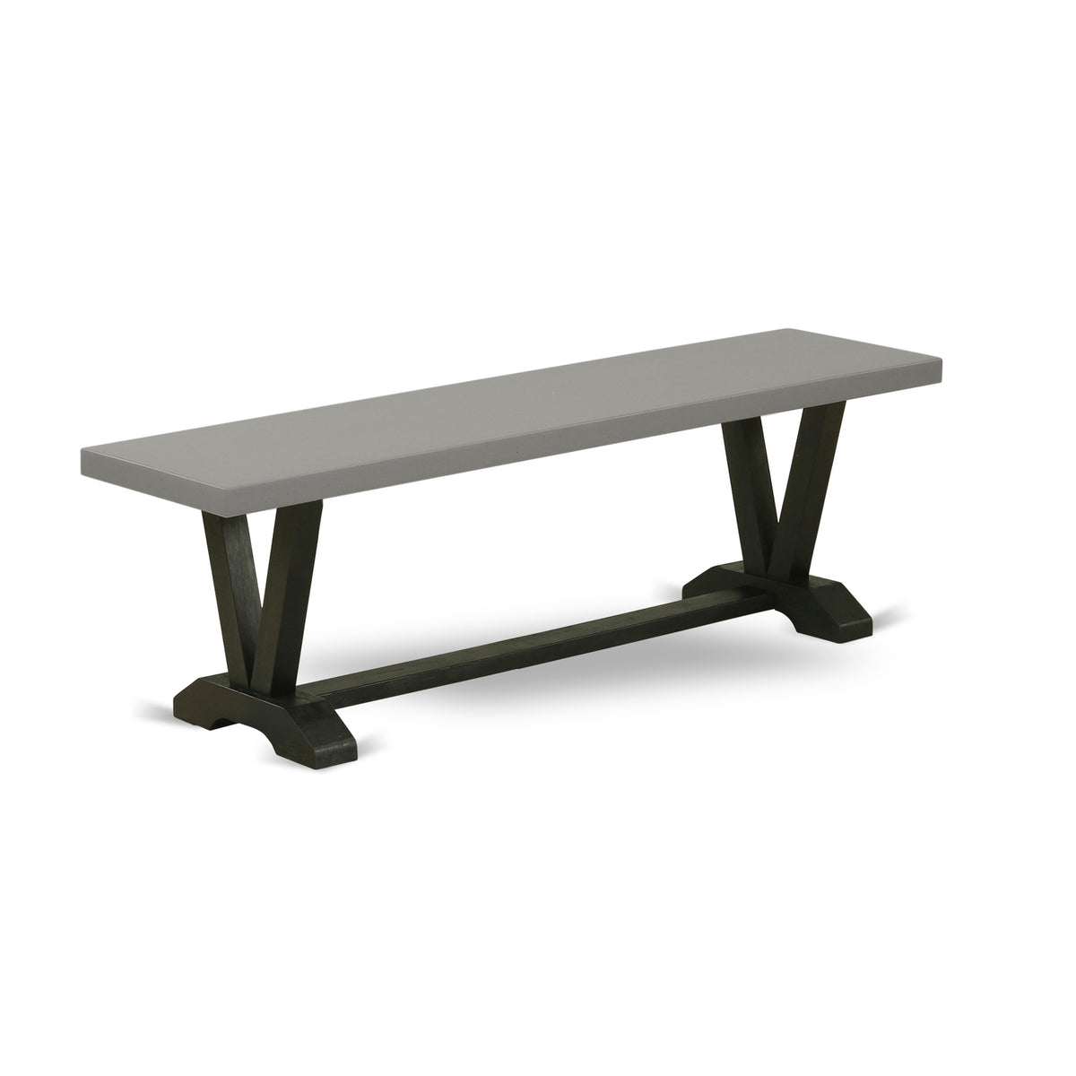 Black/Gray Wood Dining Bench S441