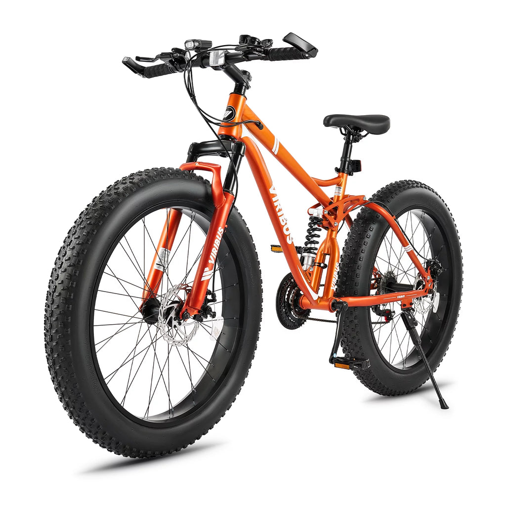 26 Mountain Bike 21 Speed Full Suspension Fat Tire Orange O170176