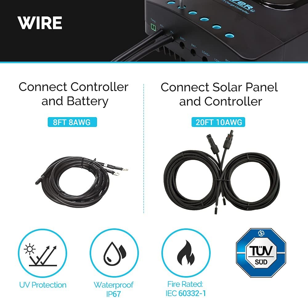 400 Watt 12 Volt Monocrystalline Solar Panel Kit with 40A MPPT Charge Controller X62295