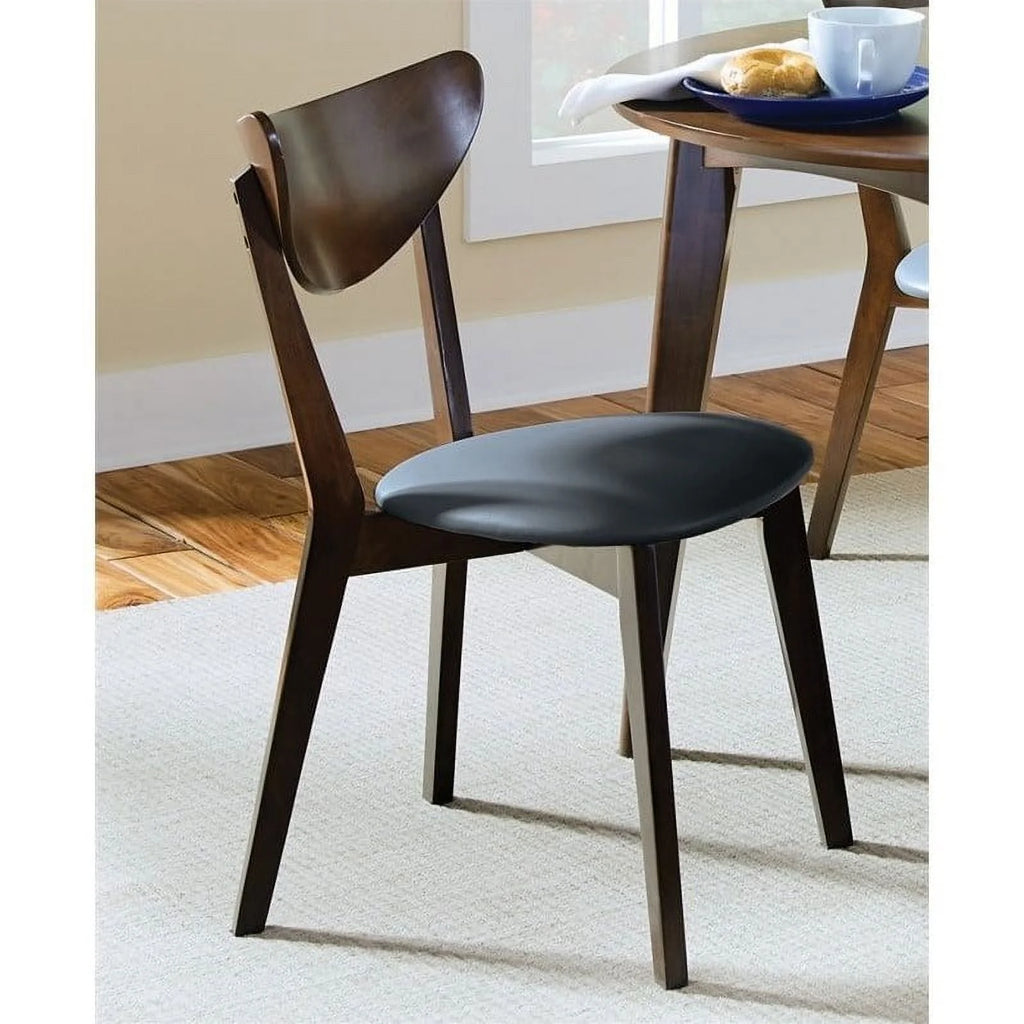 5 Piece Dining Table and 4-Chair Set in Dark Walnut F30019