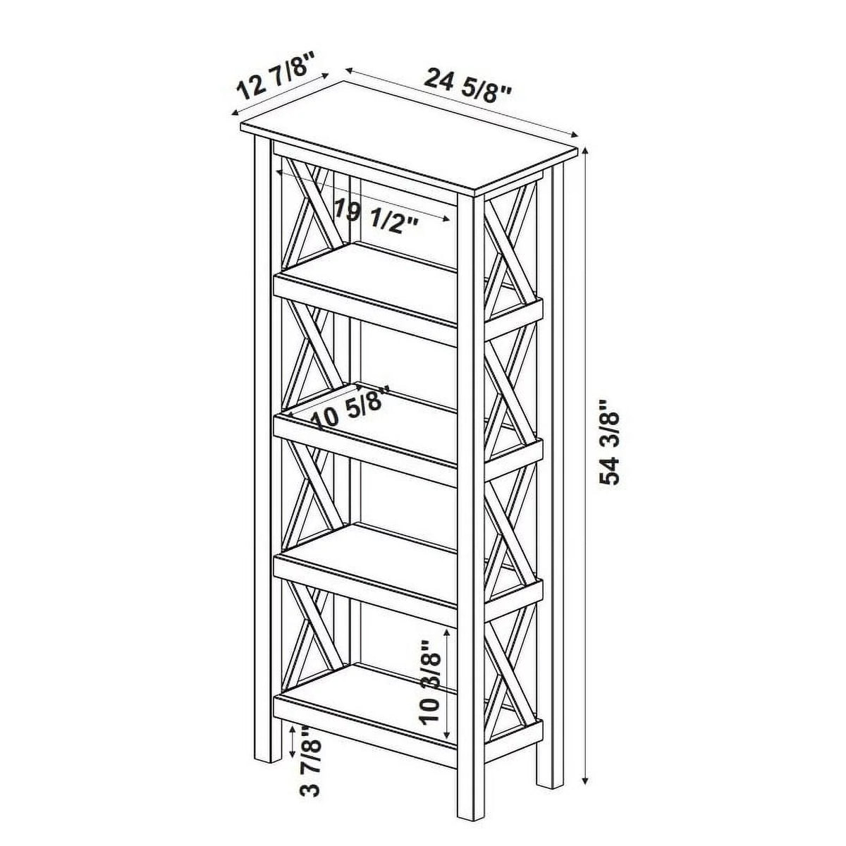 Driftwood Brown Pine Wood Bookcase H341