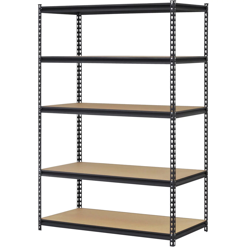 48"W x 18"D x 72"H 5-Tier Steel Shelving Black Q26707