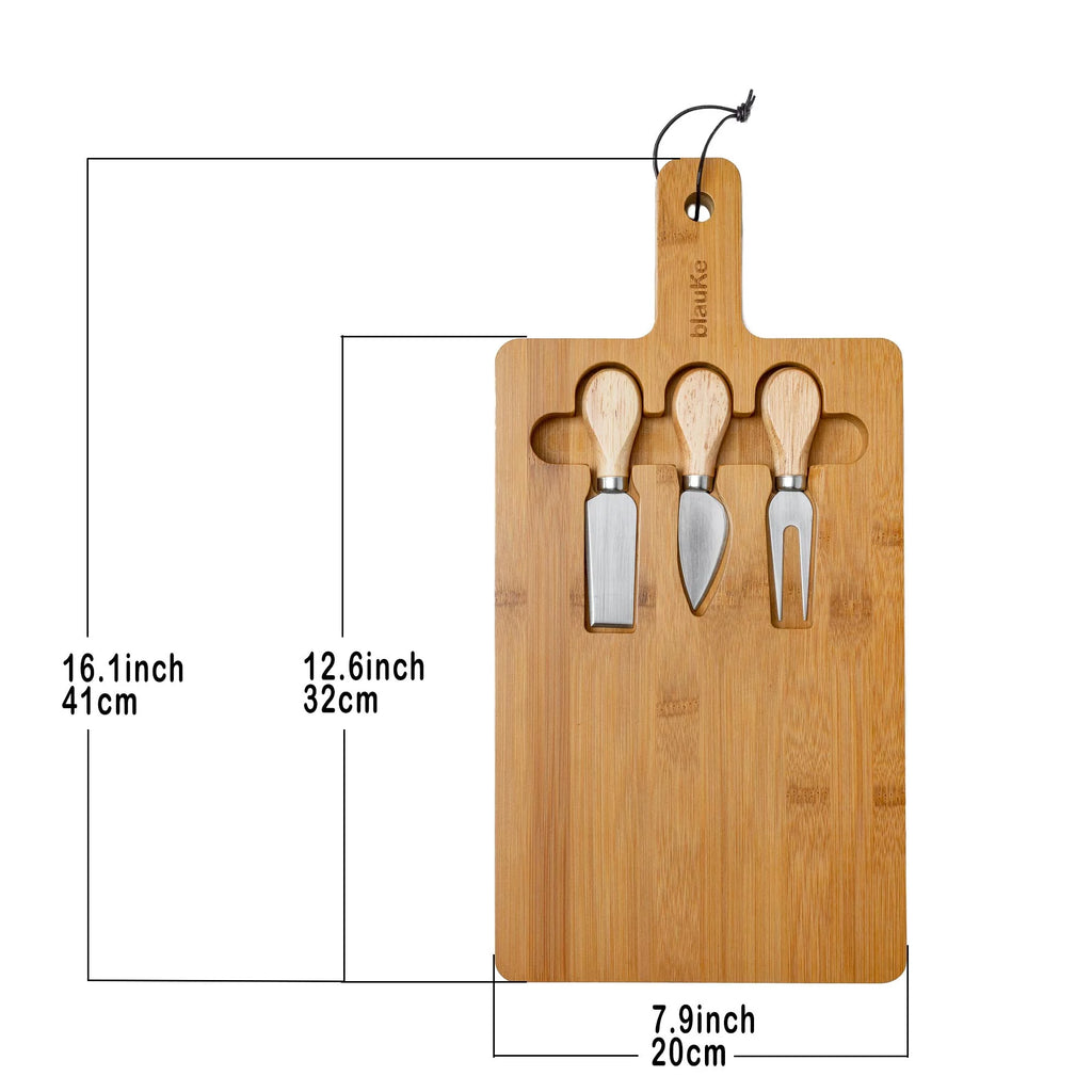 Bamboo Cheese Board and Knife Set 12x8 inch M775