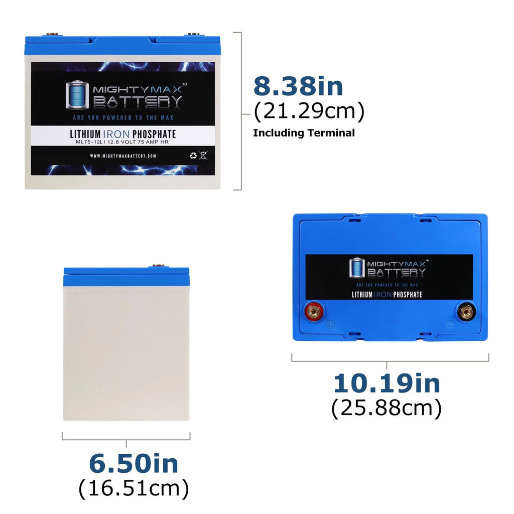 12V 75AH Lithium Replacement Battery 3 Pack U80815