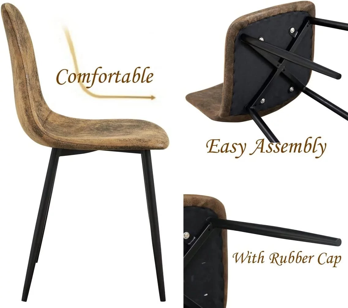 Suede Upholstered Dining Chair Set Of 4 Q190931