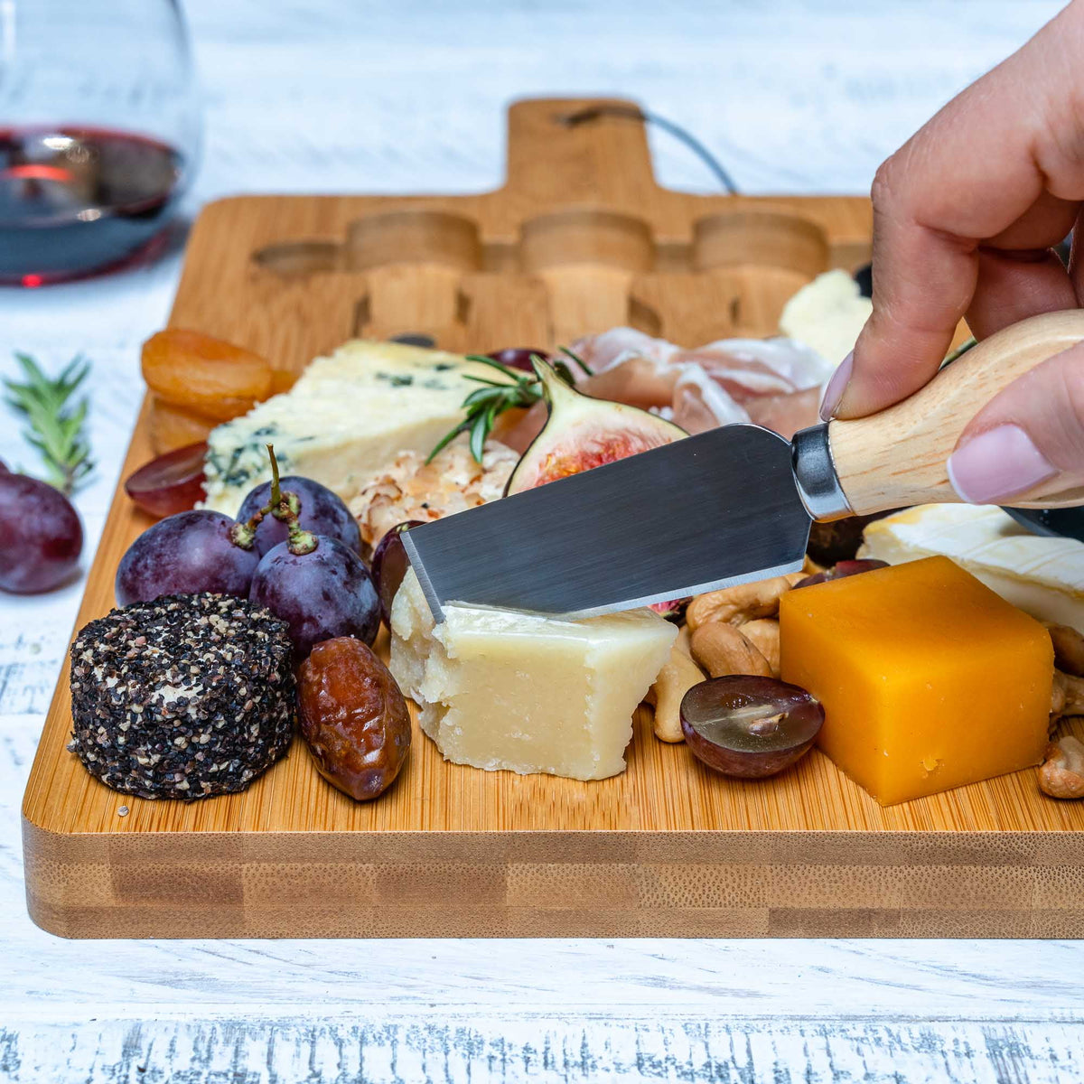 Bamboo Cheese Board and Knife Set 12x8 inch M775