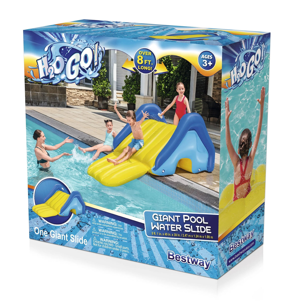 Inflatable Pool Water Slide with Built-In Sprinkler M2319