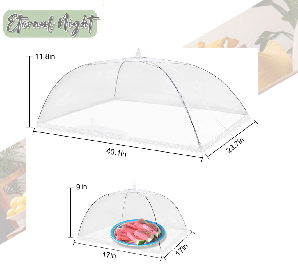 Food Cover Food Tent, 1 Extra Large (40"X24") & 4 Standard (17"X17") Mesh Food Covers J1394
