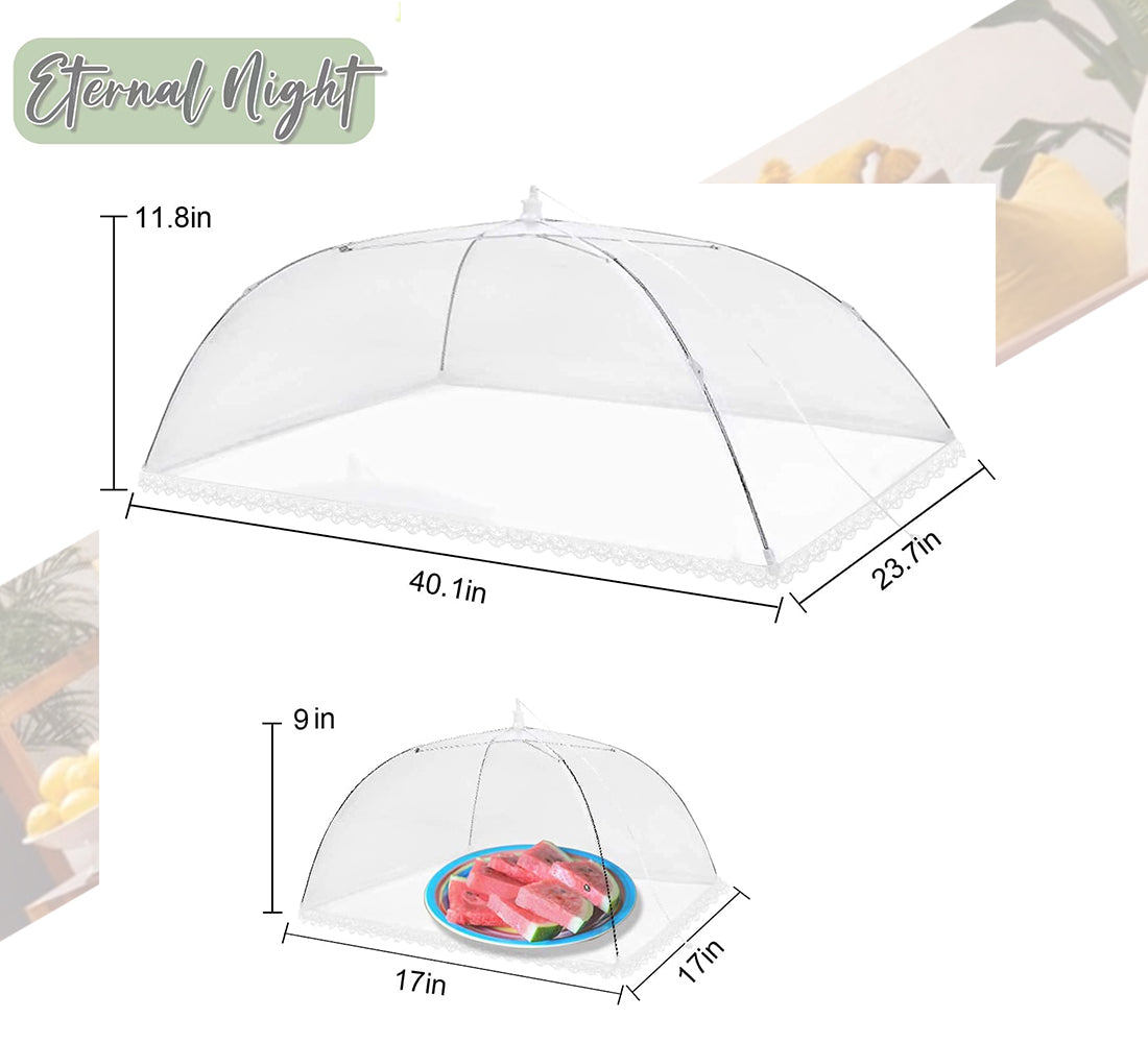 Food Cover Food Tent, 1 Extra Large (40"X24") & 4 Standard (17"X17") Mesh Food Covers J1394