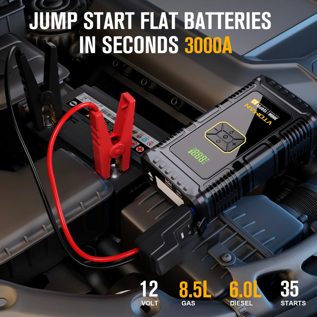 Portable Car Jump Starter with Air Compressor and 150PSI Tire Inflator M148779