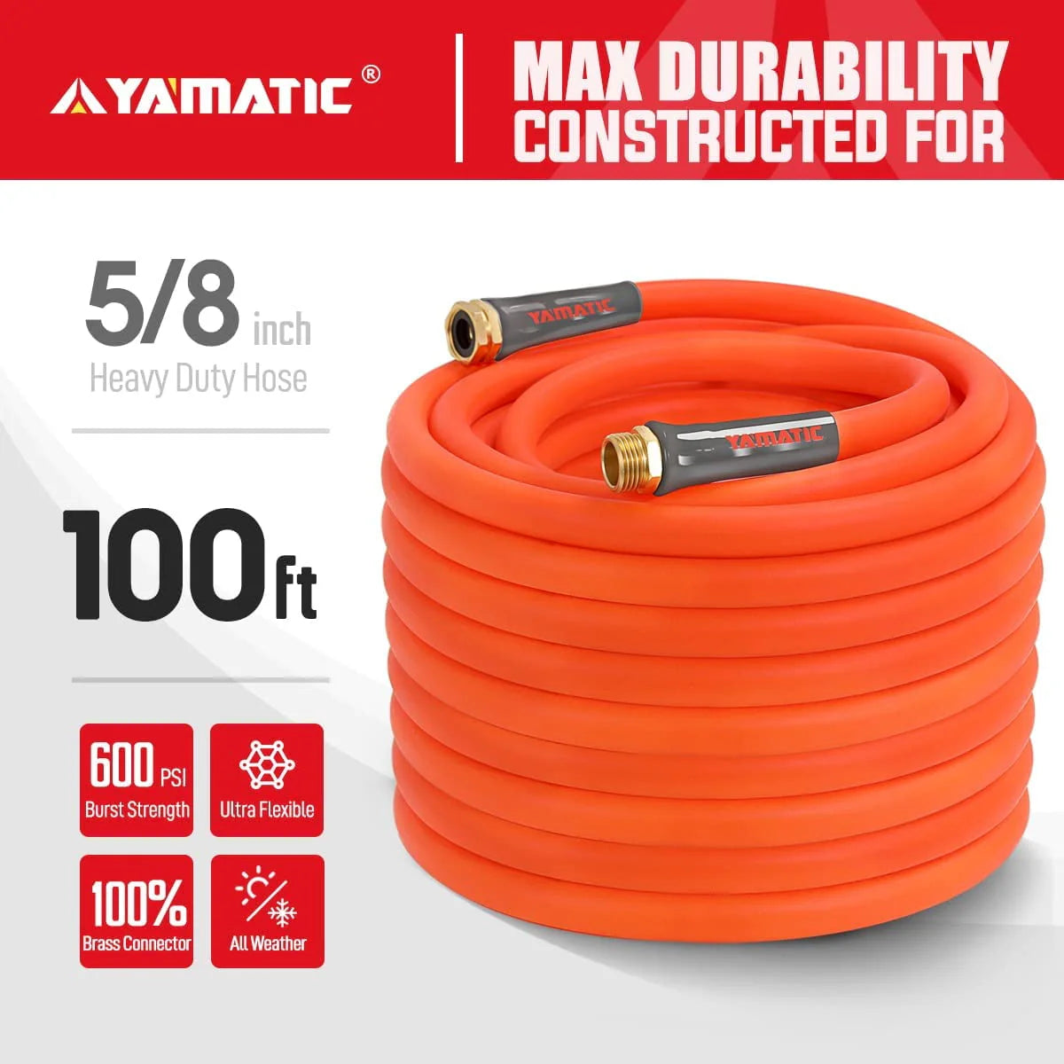 5/8 in x 100 ft Flexible Garden Hose V2489