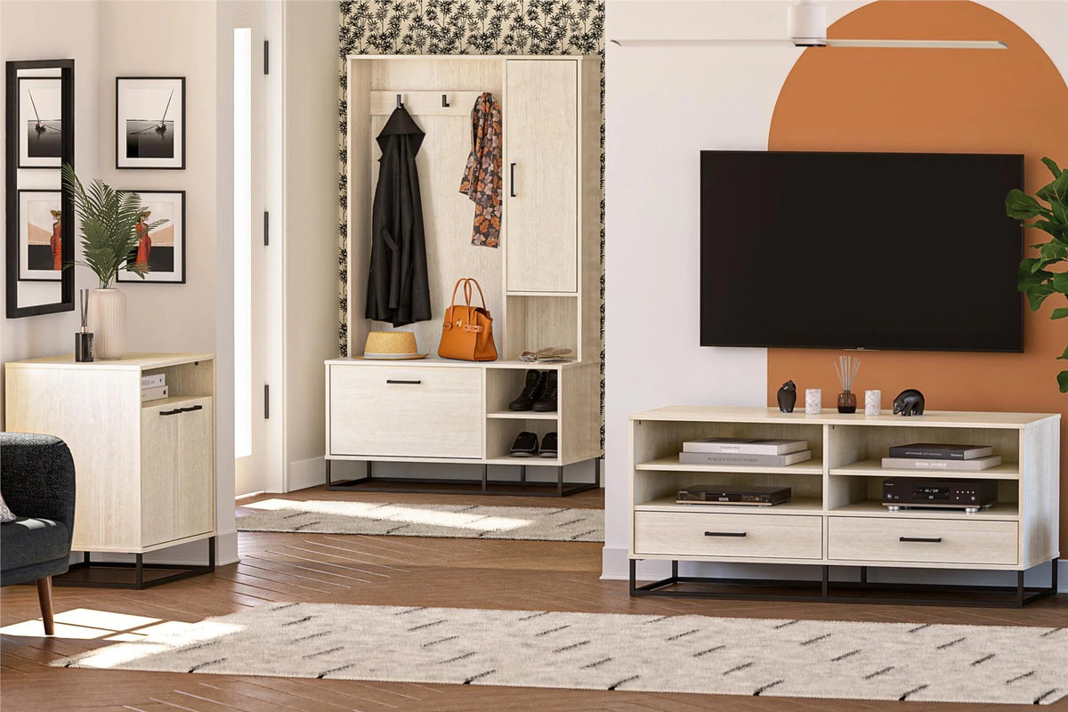 Ivory Oak 2 Door Accent Cabinet Q83418