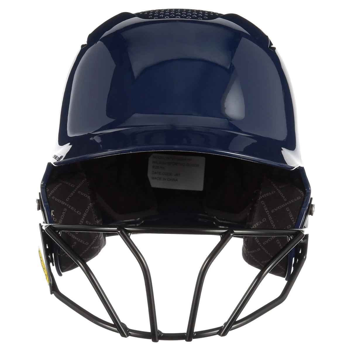 Youth Navy Gloss Finish Batting Helmet with Facemask I559794