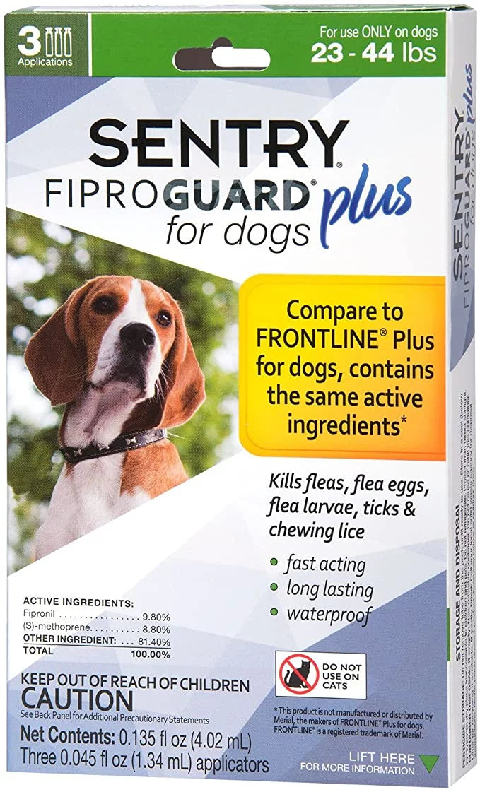 Flea and Tick Squeeze-on Drops for Dogs, 23-44 Pounds, 3 Application R60262