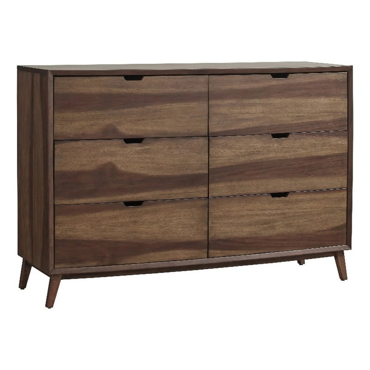 Caramel Brown Wood Double Drawer Dresser R5178
