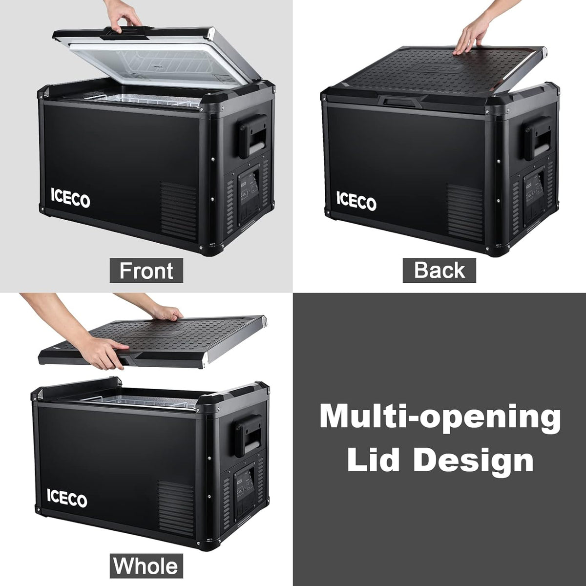 Portable Refrigerator, 75L Dual Zone Steel Compact Refrigerator W627