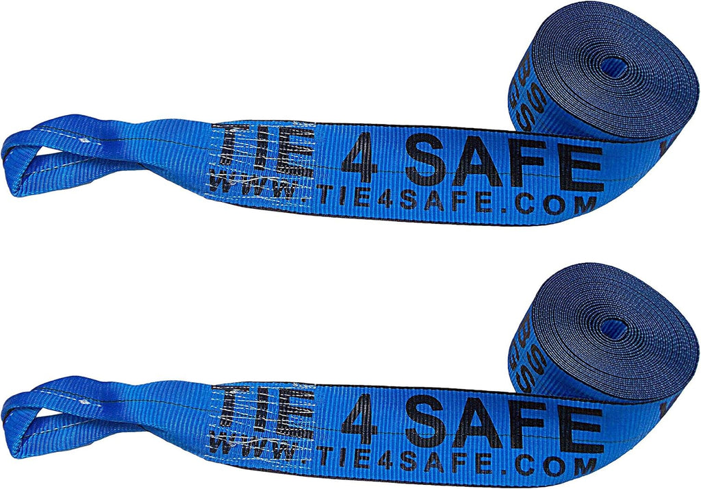 4 x 30' Heavy Duty Twisted Loop Winch Strap Tie Down (Red, 10 - Pack) A451390
