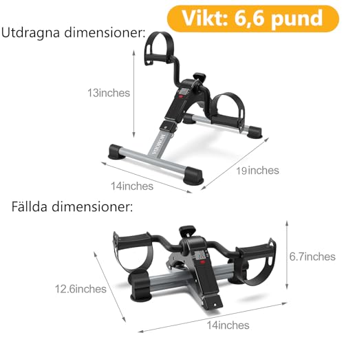 Under Desk Pedal Exerciser Mini Bike with LCD Display J832