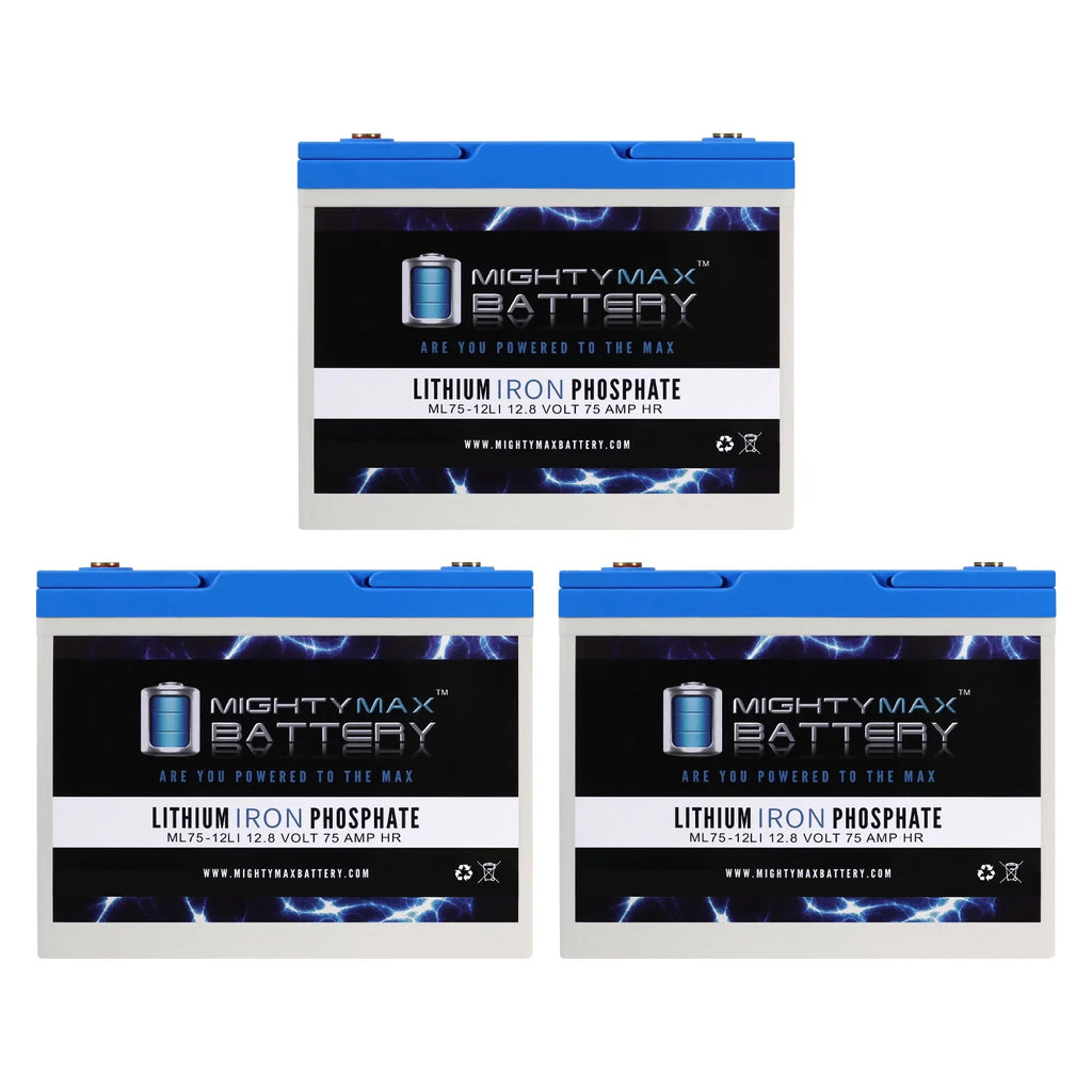 12V 75AH Lithium Replacement Battery 3 Pack U80815