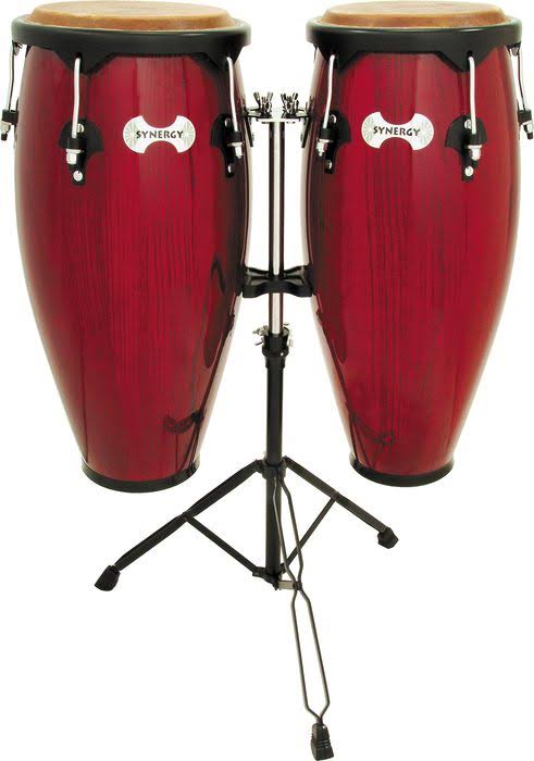 Red Conga Set with Stand Q6553