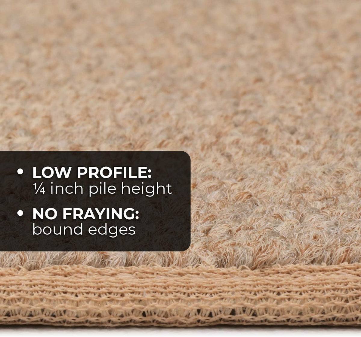 Skid-Resistant Carpet Runner Pebble Beige 12 Feet X 27 Inches E5400