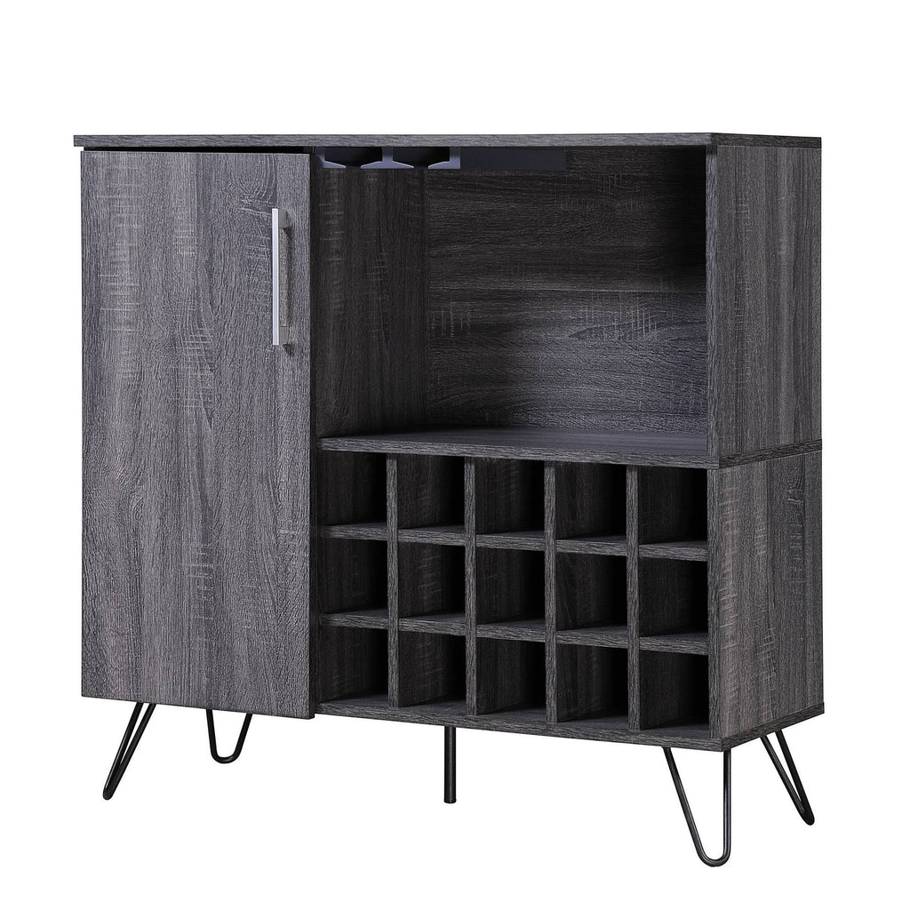 Sonoma Gray Oak and Black Finish Bar Cabinet K833892