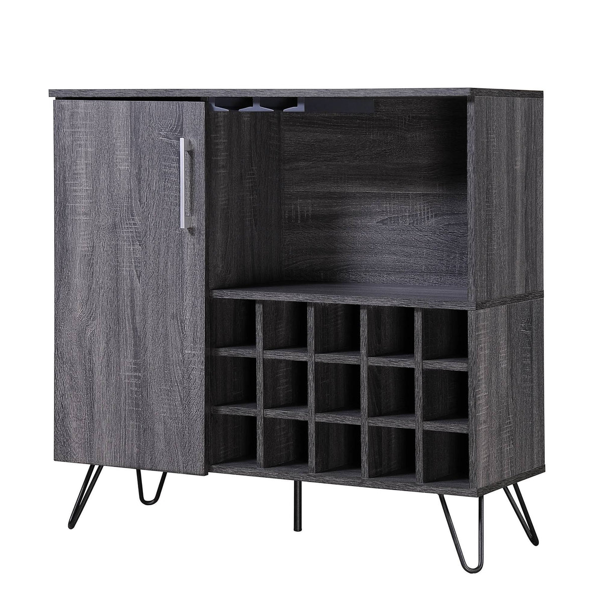 Sonoma Gray Oak and Black Finish Bar Cabinet K833892