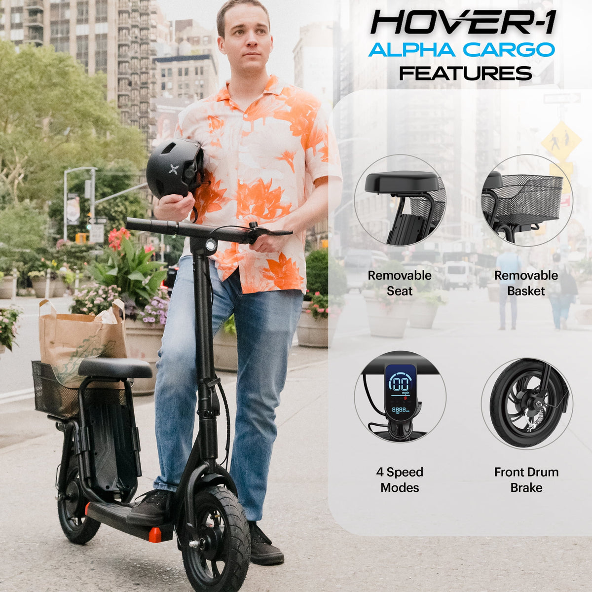 Electric Scooter 16 mph UL 2272 Certified Black U2615