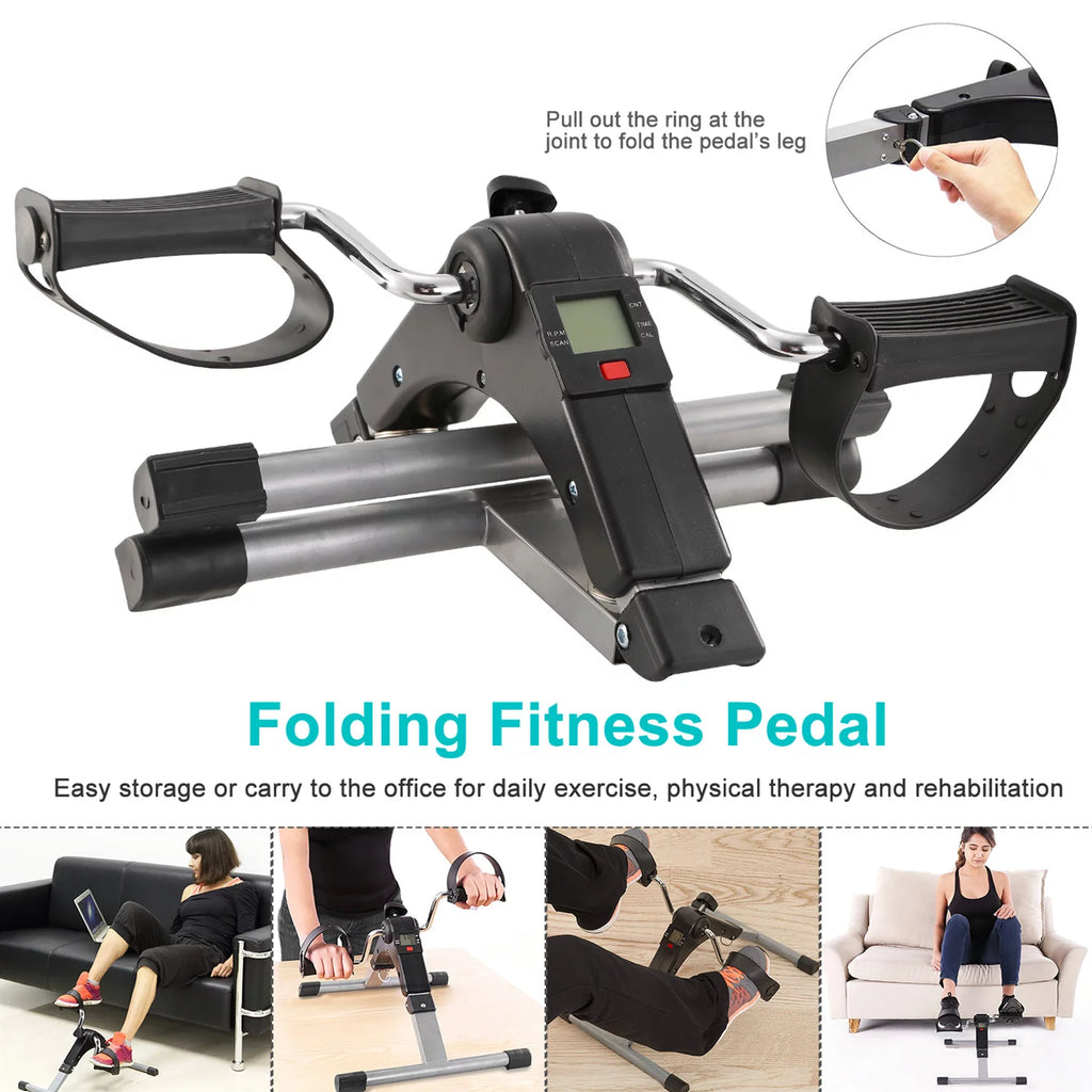 Folding Stationary Exercise Bike LCD Display Black G705563