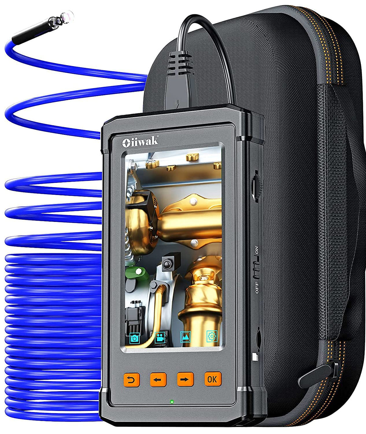 33FT 1080P HD Waterproof Sewer Inspection Camera with Lights 4.3'' IPS Screen B655