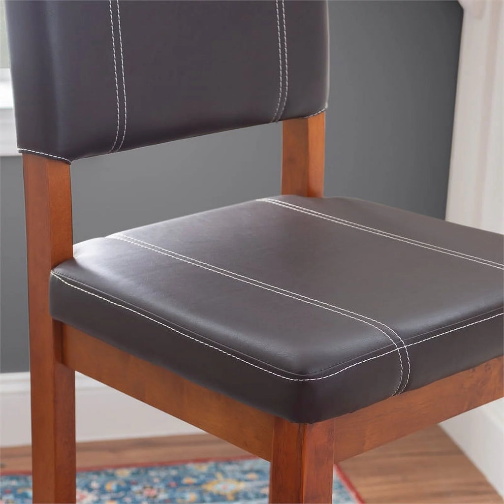 Faux Leather & Wood Bar Stool P946565