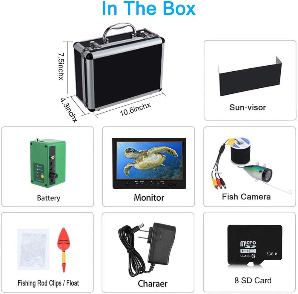 Underwater Fishing Camera with DVR 9 inch Color Monitor 1000TVL 30m Cable V73467