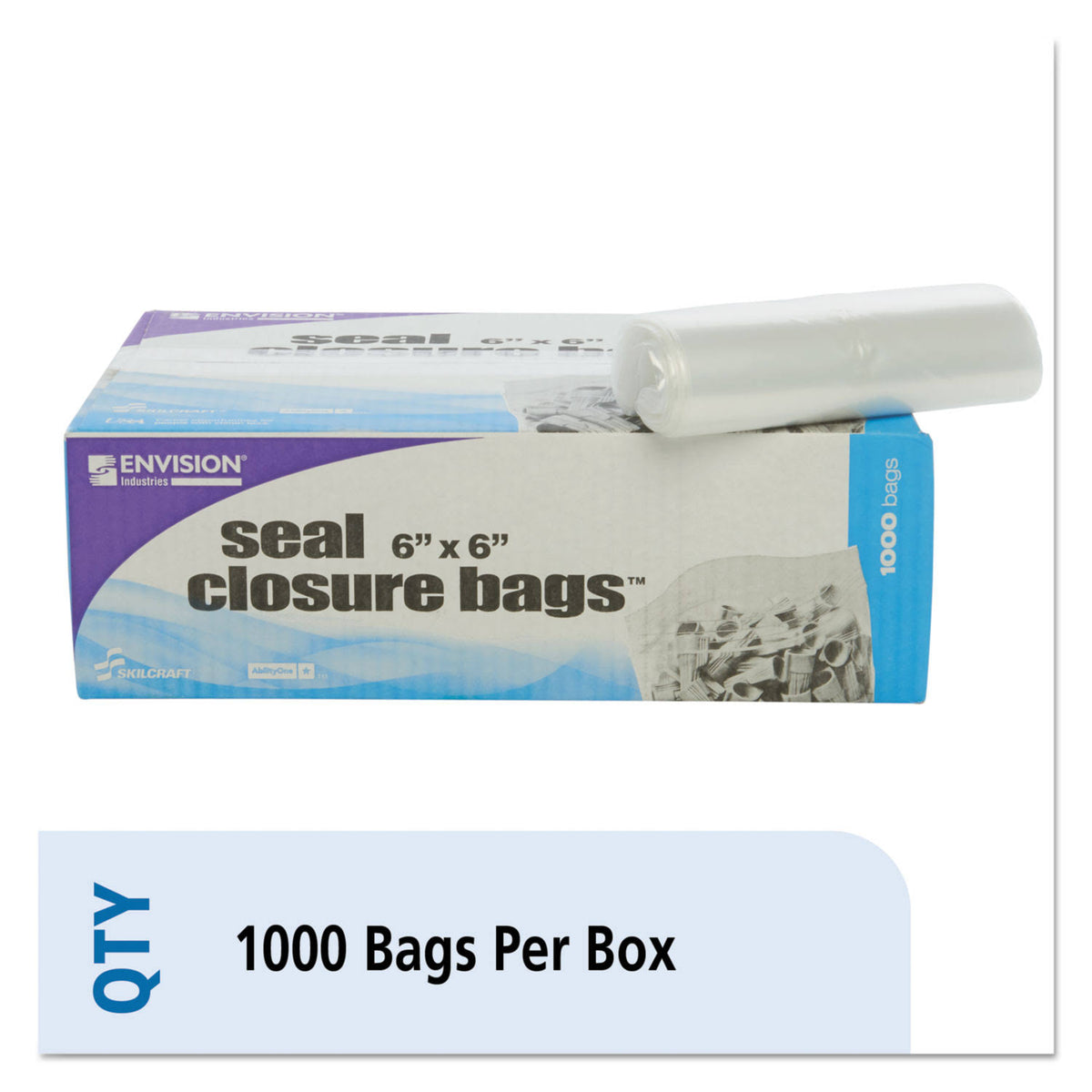 Clear 6 x 6 Zipper Seal Closure Bags, 1000/Carton L552