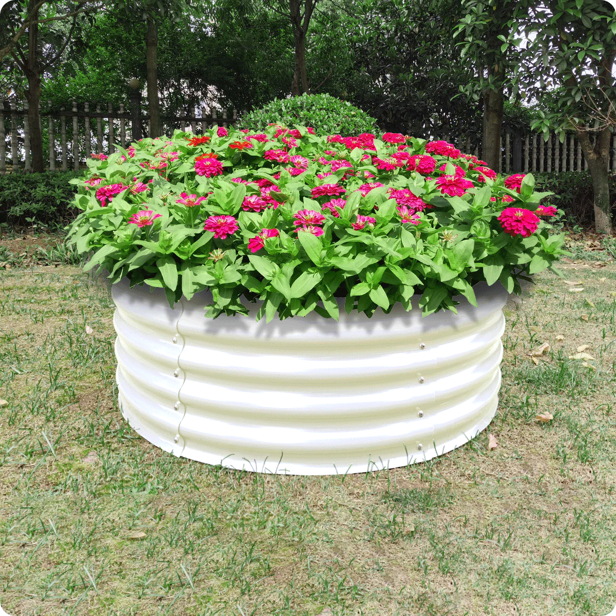 42 Round Ivory Raised Garden Bed K442