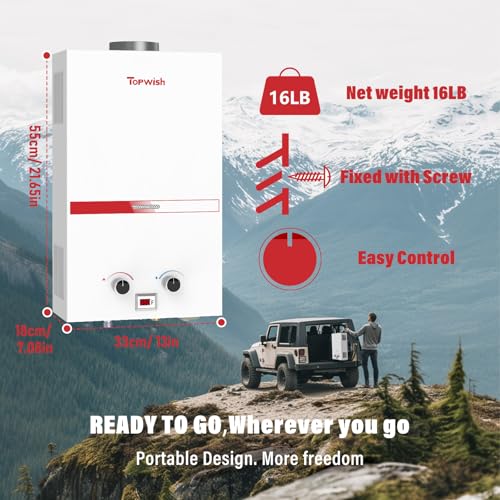 10L 2.6GPM Portable Propane Tankless Water Heater P94192